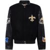 New Orleans Saints Jeff Hamilton Wool & Leather Varsity Jacket